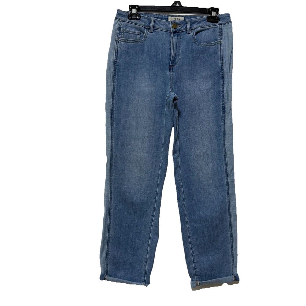 LOGO Lori Goldstein Boyfriend Jeans Women Size 4 Light Wash Crop Denim